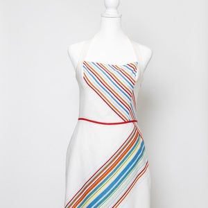 Anthropologie Tabitha Rainbow Cotton Seersucker Halter Dress